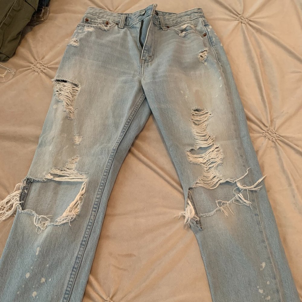 Women's Abercrombie Annie Light Wash High Rise Girlfriend Jeans